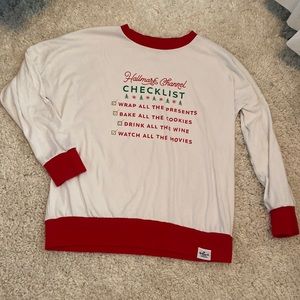 Hallmark Channel checklist Movie 🎥 🍿  Christmas sweatshirt L